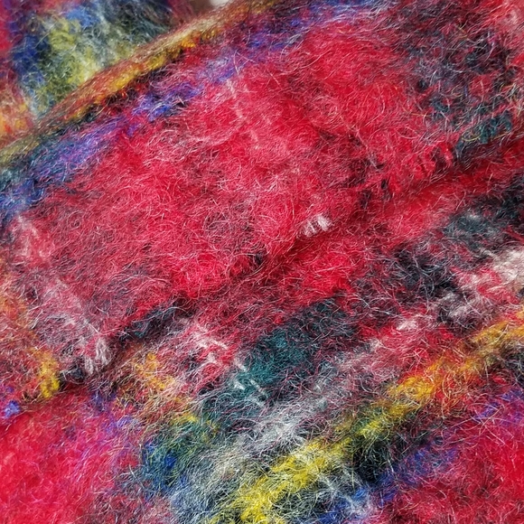 Hand Acraft Scard Mohair Wool Scotland Handmade Plaid Warm Soft Cozy Vintage - Picture 5 of 5
